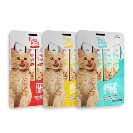 Fluffy Treats Lickable Cat Treats - Creamy Strips (Chicken, Beef & Salmon)